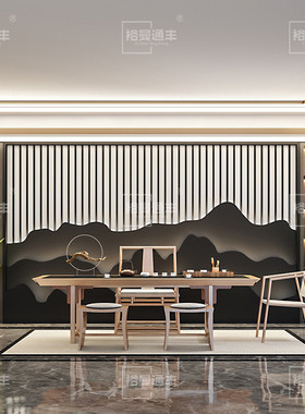 镂空装饰激光拉丝不锈钢屏风隔断 背景墙新中式立体山形金属户外