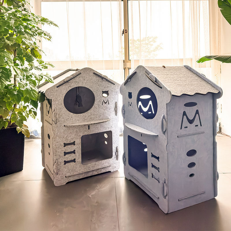 猫窝封闭式四季通用猫咪窝房子别墅小型犬狗窝毛毡猫窝可DIY拼接,淘宝优惠券,粉丝福利购,淘宝优惠卷