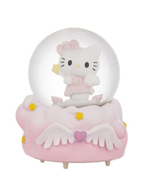 天使翅膀可爱小猫迷你发光水晶球送儿童生日礼物学生桌面创意摆件