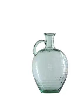 吕提手霞壶型林玻璃花瓶吊钟花瓶设计新品工艺品摆件花盆耳朵花瓶