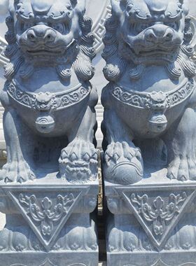 厂家批发石雕石狮子户外门口仿古石雕庭院门口景观摆件青石石狮子