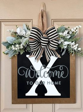 新品26英文字母个性化前门装饰门挂牌布置道具木质挂件工艺品