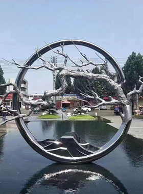 不锈钢雕塑厂家大型落地石雕摆件户外园林玻璃钢景观造型工艺品