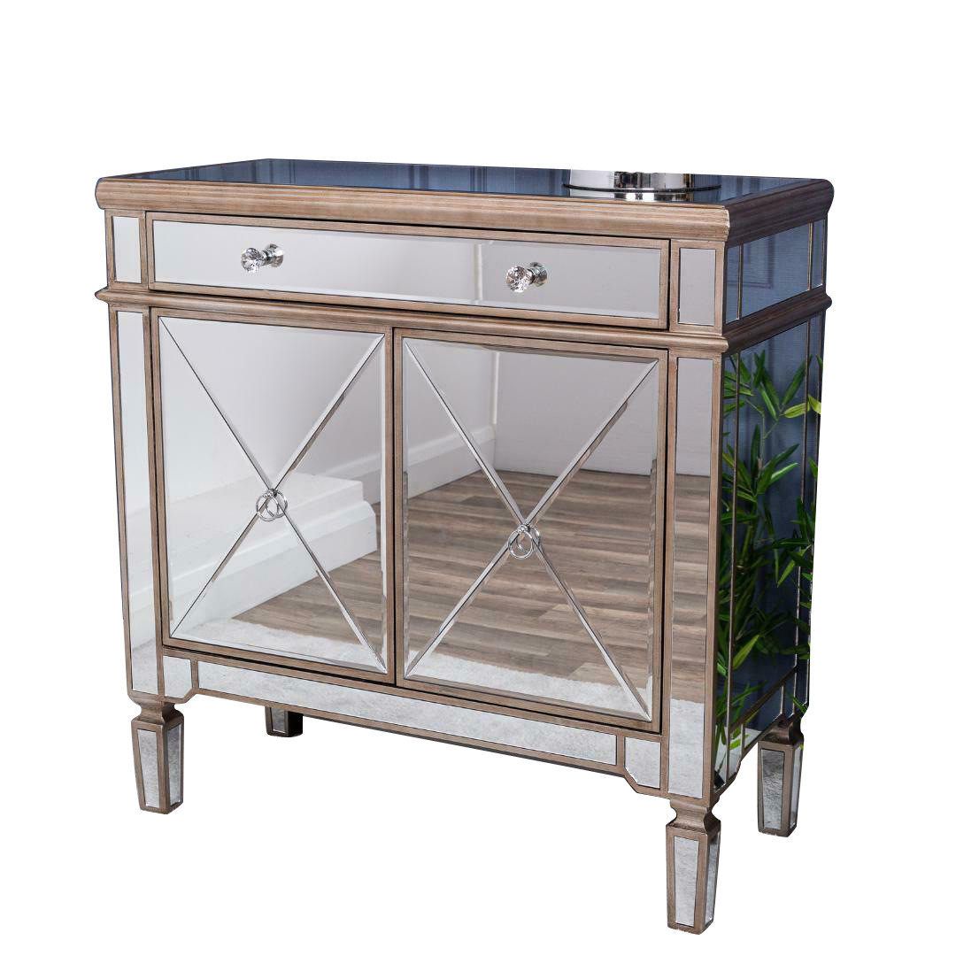 热销跨境欧式香槟金镜面餐边柜客厅复古储物柜玻璃橱柜收纳一体茶,淘宝优惠券,粉丝福利购,淘宝优惠卷