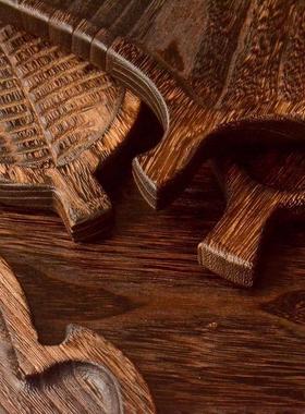 木质托盘实木点心果盘日式创意树叶干泡台泡茶家用茶盘蕉叶木盘子