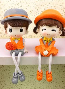 房间书柜置物架装饰品儿童房酒柜家装摆设创意吊脚娃娃家居小摆件