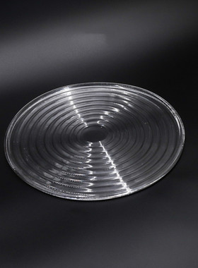 新中式简约玻璃透明圆形托盘摆件客厅茶几样板间果盘装饰品