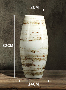 现代简约粗陶罐水培家居陶瓷桌面花瓶仿真花干花客厅摆件欧式花瓶