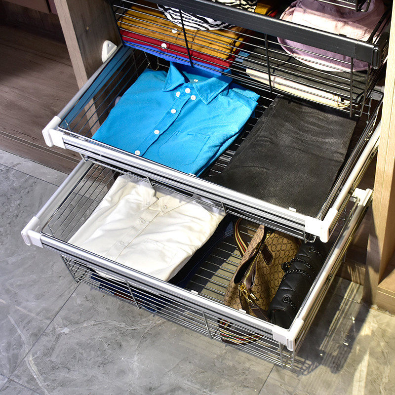 衣柜拉篮抽屉式抽拉篮伸缩裤架用衣帽间拉篮内置收纳铁线裤抽架,淘宝优惠券,粉丝福利购,淘宝优惠卷