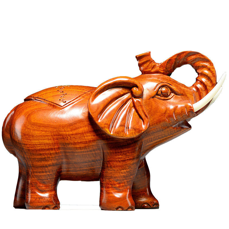 花梨木雕刻大象摆件一对木质象居客厅玄关办公室装饰工艺品送礼,淘宝优惠券,粉丝福利购,淘宝优惠卷