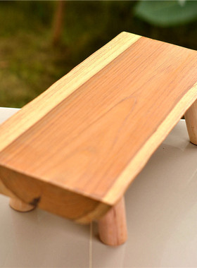 热销泰国实木长方形创意自助餐小凳子形摆盘复古寿司盘风格桌面木