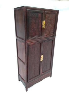 红木工艺品微型仿明清家具模型红酸枝木质微缩家具居顶箱柜子摆件