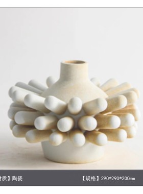 侘寂中玄关摆件手工高温陶瓷花瓶艺术民宿样板间茶室陶罐花器古风