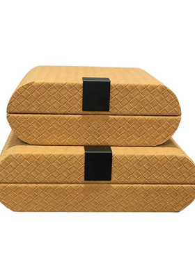 现代简约样板间编酒店首饰盒摆件织纹桌面梳妆台博古架软装收纳盒