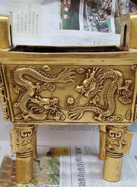 黄铜鼎双龙鼎摆件家居办公装饰开业礼品工艺品
