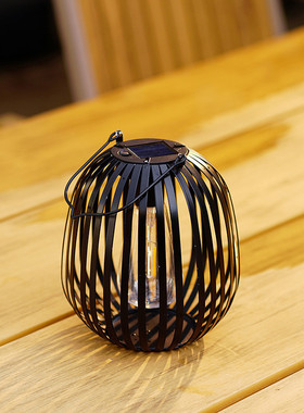 太阳能户外灯线条灯灯笼挂灯室外花园庭院装饰照明铁艺工艺品