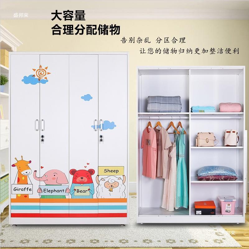 现代简约出租房推拉门衣柜衣橱移门卧室衣柜经济组合铁艺防潮家用 - 图2