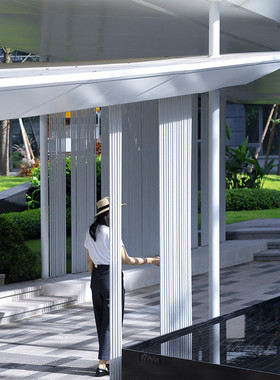 户外大型不锈钢廊架雕塑厂家耐候钢建筑长廊结构创意地标性金属