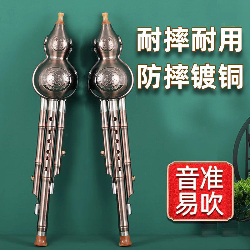 镀铜防摔葫芦丝儿童学生初学c调专业演奏降b调成人7孔耐用,淘宝优惠券,粉丝福利购,淘宝优惠卷