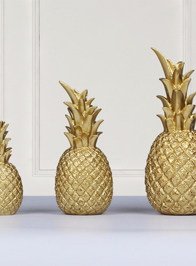 创意金色菠萝摆件家居饰品酒柜装饰品客厅电视柜书柜现代轻奢高档