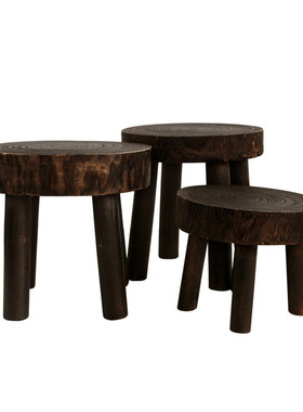 厂家实木小园凳子矮凳子小椅子家用换鞋新中式底座脚凳花盆搁