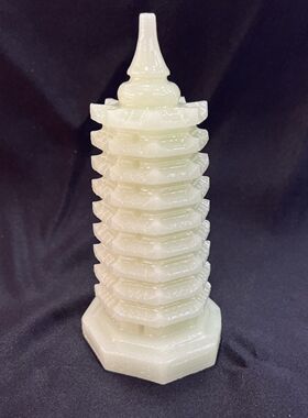 夜光乳白色九层宝塔客厅解压摆件正宗卧室床头柜纪念摆件装饰品