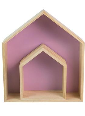 北欧风儿童房木头房子隔板ins置物架