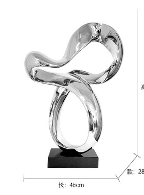 现代雕塑艺术品酒店大堂摆件会所玄关过道抽象客厅电视柜落地轻奢