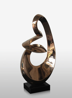 玫瑰金定制电镀厂家不锈钢雕塑纯手工艺术品轻奢高档酒店摆件