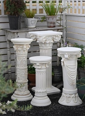 热销欧式圆形罗马柱婚庆装饰柱头摆件花盆底座道具拍照橱窗照相馆