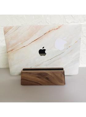 双槽橡木黑胡桃木电脑支架木制品双槽电脑摆放展架