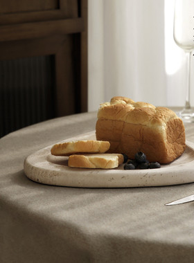 栗石极简轻奢大理石三角托盘样板房高级感零食置物盘桌面装饰果盘