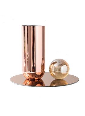 花瓶摆件样板房间软装饰品现代轻奢创意客厅玄关餐桌不锈钢插花器