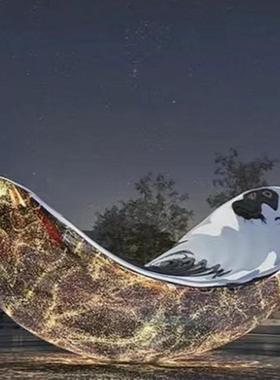 不锈钢镜面雕塑灯光雕塑艺术装置雕塑城市地标商业广场雕塑