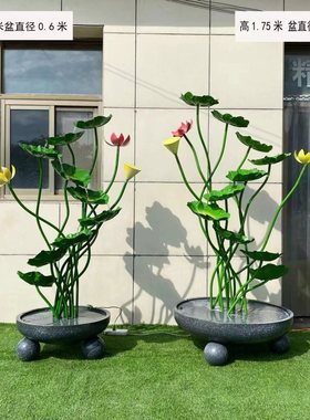 不锈钢定制雕塑荷花植物雕塑水景景观雕塑公园不锈钢荷花雕塑厂家