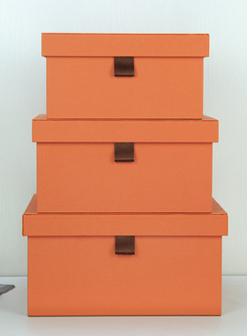 软装样板房皮扣装饰盒北欧风衣帽间大容量收纳盒室内玄关摆件整理