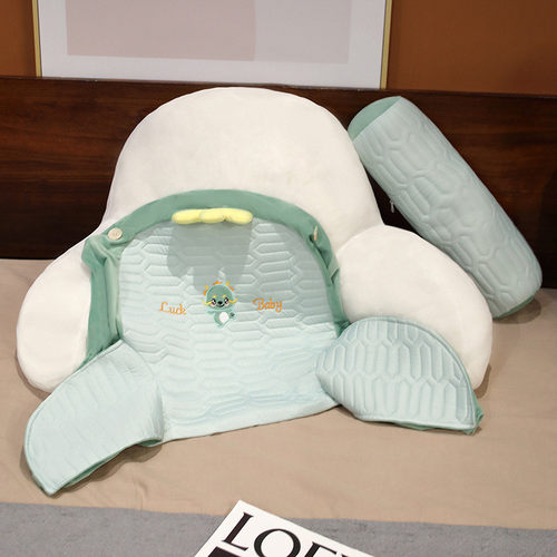 热销夏季乳胶冰丝靠枕床头软包靠背床上看书大靠垫护腰枕腰靠办公 - 图0