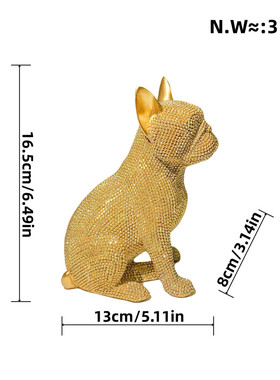 轻奢北欧法斗狗摆件简约客厅样板间电视柜工艺品树脂家居装饰摆设