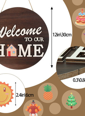 风格季节全节日可替换wreath美式乡村全装饰门牌挂饰