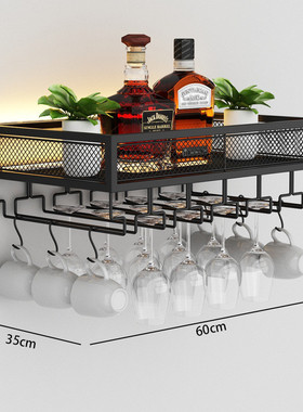 铁艺壁挂酒杯架餐厅倒挂创意悬挂酒架酒吧灯光吧台装饰置物架家用