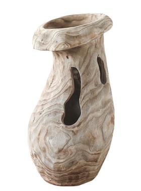 花瓶镂空猪笼草实木诧寂风民宿装饰摆件创意设计复古做旧玄关花器