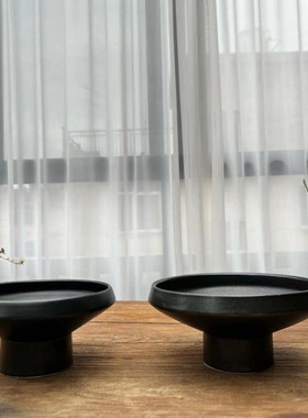 新中式陶瓷剑山苔藓文竹种植会议瓶酒店盆花餐桌软装饰日式摆件设