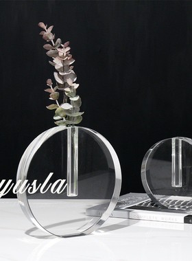 热销简约客厅茶几玻璃干花瓶花器玄关柜吧台餐厅酒店别墅软装摆件