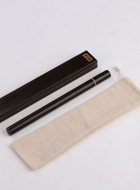 黑檀木便携线香炉线香筒棉麻布袋套装香具木质工艺品礼品厂家批发