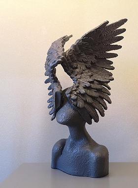 简约现代玄关艺术人物雕塑摆件样板房间售楼处展厅酒店创意摆设品