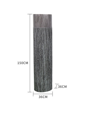 厂家鱼皮纹大号双色花瓶室内水泥盆栽圆柱玻璃钢花盆落地摆件定制
