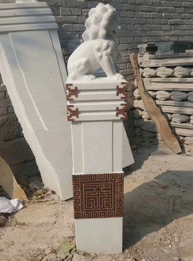 石雕拴马桩仿古做旧汉白玉拴马柱酒店门口摆件户外园林厂销售