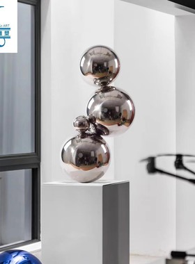 玻璃钢几何大型落地雕塑艺术品样板间售楼处酒店大堂走廊现代摆件