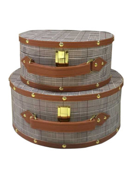 工厂直销样板房半圆手提箱软装衣帽间展厅收纳箱皮质玄关摆件北欧