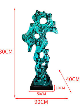 现代酒店大堂抽象太湖石售楼处透明树脂落地雕塑摆件软装饰艺术品